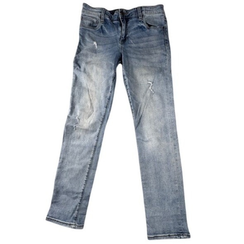 Kut from the Kloth Jeans Womens 6 Boyfriend Blue Light Wash Distressed Stretch